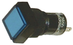 12VDC LED Panel Indicator-Blue, 12mm Square